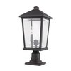 Z-Lite Beacon 2 Light Outdoor Pier Mounted Fixture, Oil Rubbed Bronze & Clear Beveled 568PHBR-533PM-ORB